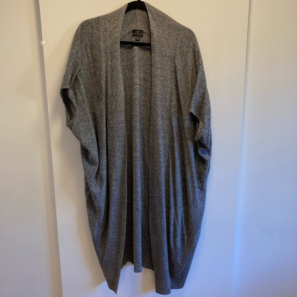 Long gray sleeveless cardigan size large